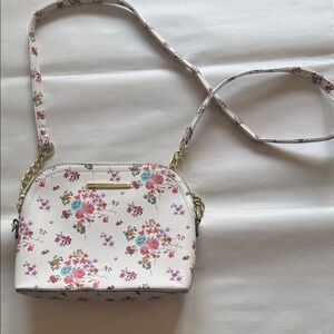 Steve Madden Cream Floral Crossbody with Pink and Blue Flowers